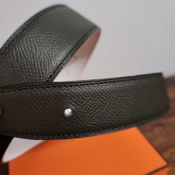 Hermès Reversible Belt 75 Craie Vert Gris Epsom Leather H Buckle + Box (Z Stamp) main image 2